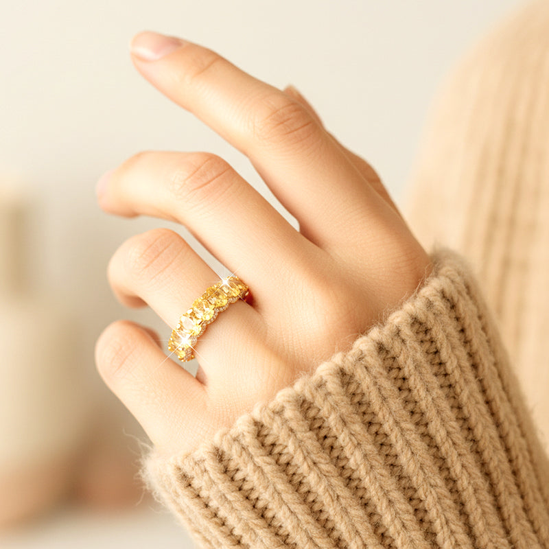 ⏳Begränsad tid 50 % Rabatt⏰Full Circle Glittrande Zirkonring💍