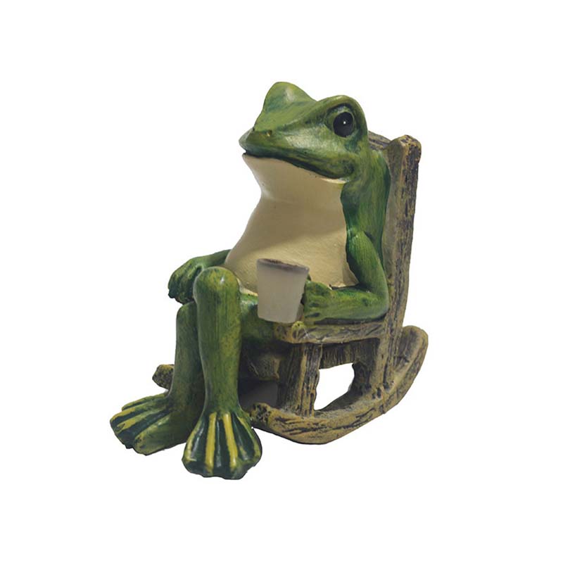 🐸 Solcellsdriven groda på rockarkärslen – dekoration 🍃