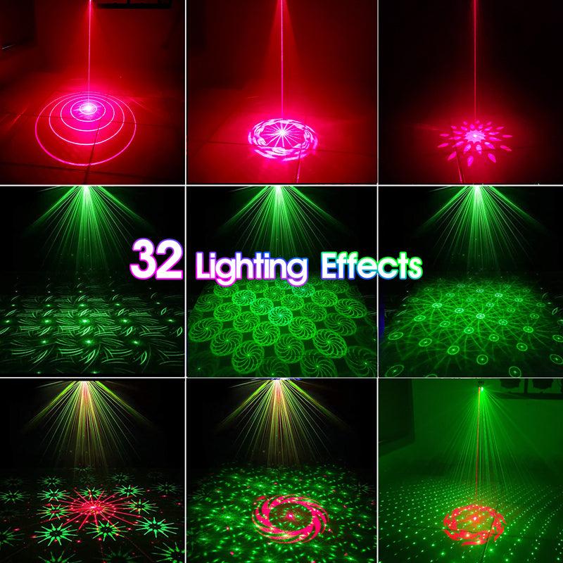 Uppladdningsbar och bärbar RGB-laserpartybelysning