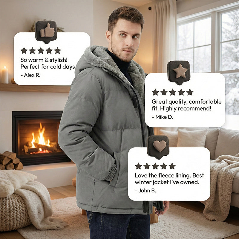 59 % rabatt🔥Herrkappa med köldtålig, vindtät och termofodrad huva