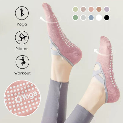 Andningsbara Mjuka Bokstavsutskrift Antiskram Yogasockor