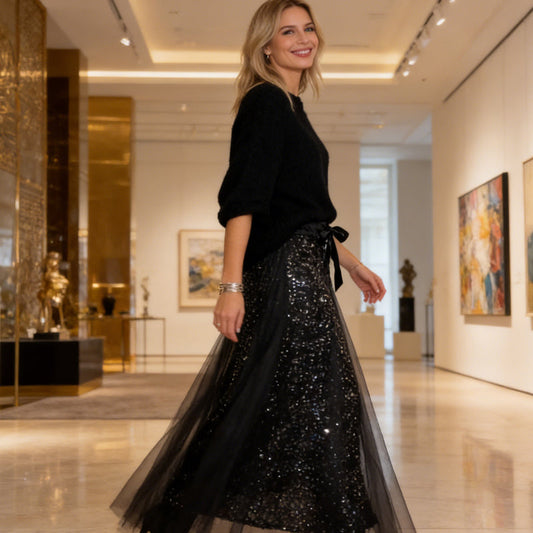 Sparkle-top och tyllkjol för damer