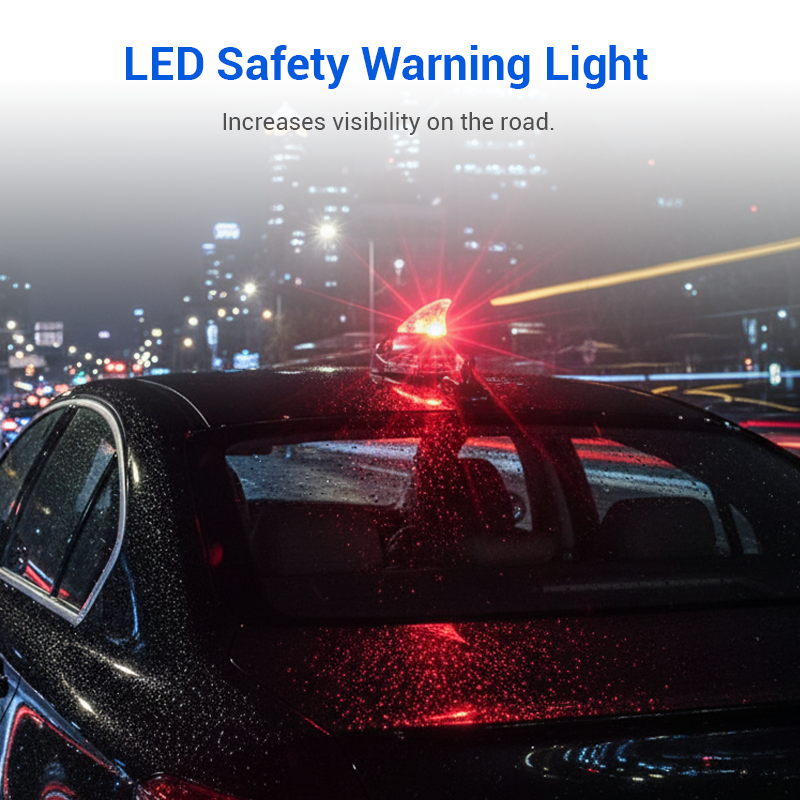🚗 KÖP 3, FÅ 1 GRATIS ! ⚡ Blinkande Varningslampa i Fenform för Bil – Lätt Montering, Synlighet 360° & Energy Saving 💡