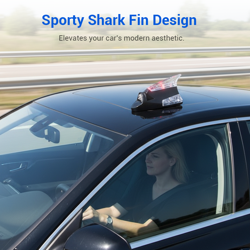 🚗 KÖP 3, FÅ 1 GRATIS ! ⚡ Blinkande Varningslampa i Fenform för Bil – Lätt Montering, Synlighet 360° & Energy Saving 💡
