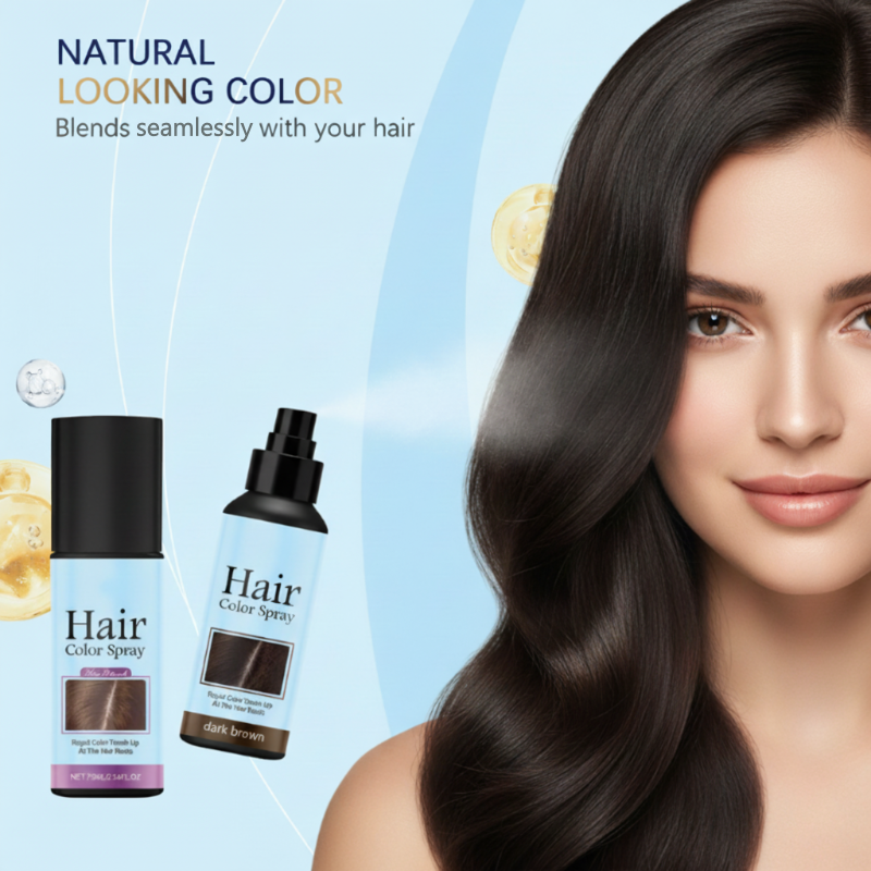 💇‍♀️ KÖP 2 FÅ 1 GRATIS! ✨ Tillfällig Hårfärgsspray för Utväxt – Växtbaserad, Naturlig Finish & Täcker Grått Hår 🌸