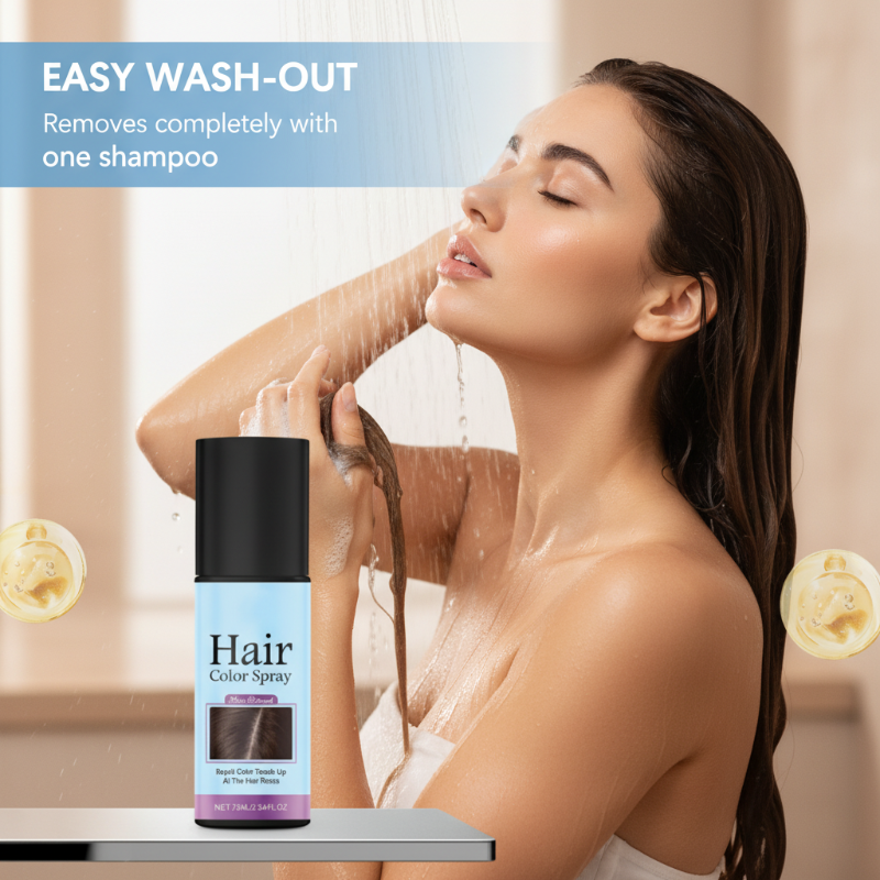 💇‍♀️ KÖP 2 FÅ 1 GRATIS! ✨ Tillfällig Hårfärgsspray för Utväxt – Växtbaserad, Naturlig Finish & Täcker Grått Hår 🌸