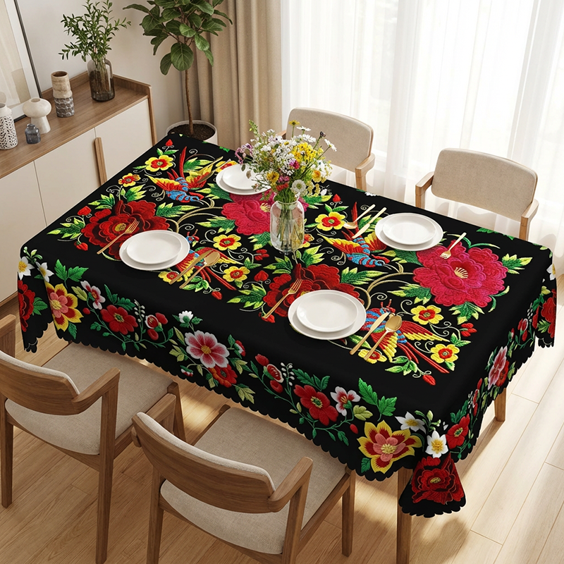 ⏳Begränsad tid 50 % Rabatt⏰Mexikansk blommig duk med vågig kant🏵️