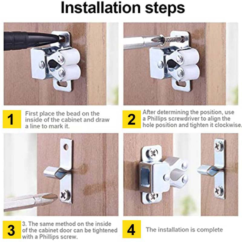 🚪 50% RABATT! 🎉 Klassiska Tryckknappskåpdörrar – Rostfritt Stål, Smidig Öppning & Enkel Installation 🔩📦