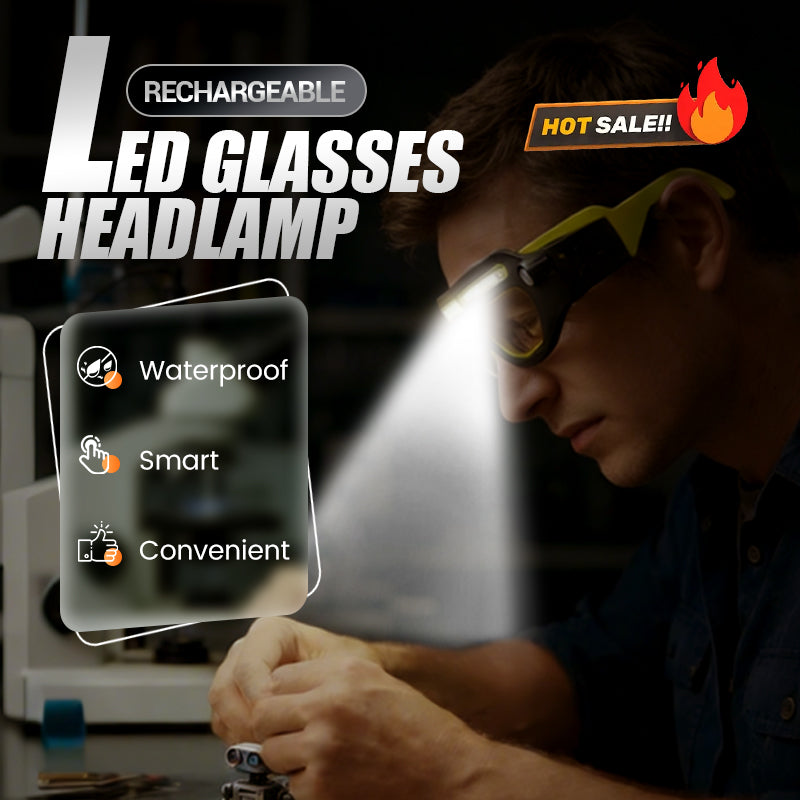 📢📢50 % RABATT !!✨Uppladdningsbar LED-glasögon med pannlampa