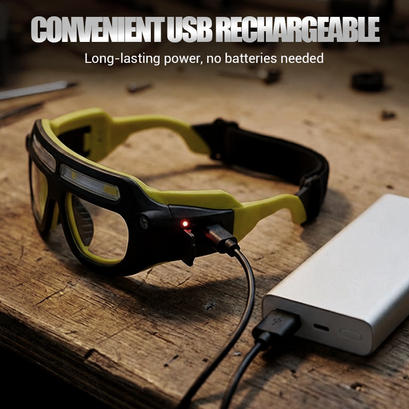 📢📢50 % RABATT !!✨Uppladdningsbar LED-glasögon med pannlampa