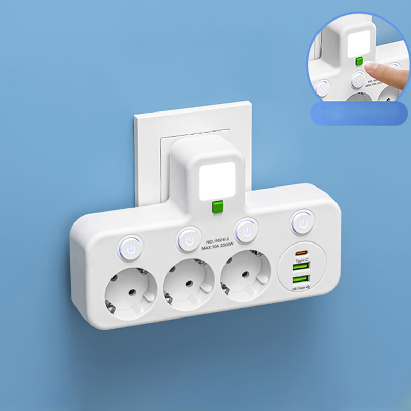 🛡️Elektrisk säkerhet garanterad! Smart grenuttag med USB-portar och flera säkerhetsfunktioner för sinnesro. 👍