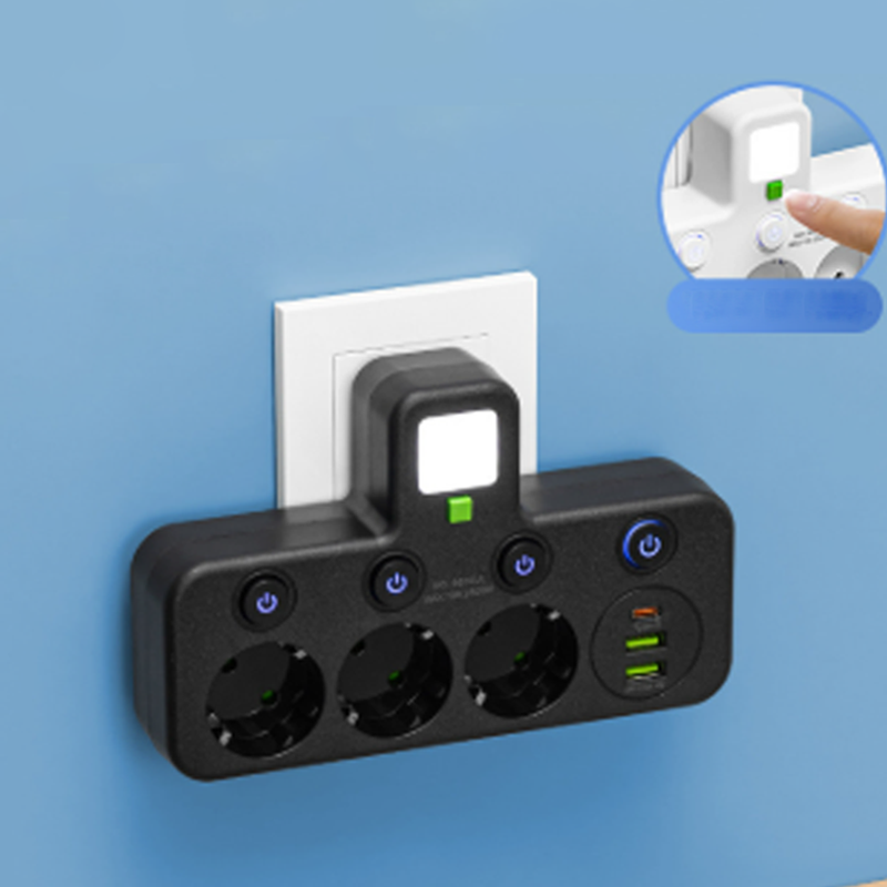 🛡️Elektrisk säkerhet garanterad! Smart grenuttag med USB-portar och flera säkerhetsfunktioner för sinnesro. 👍