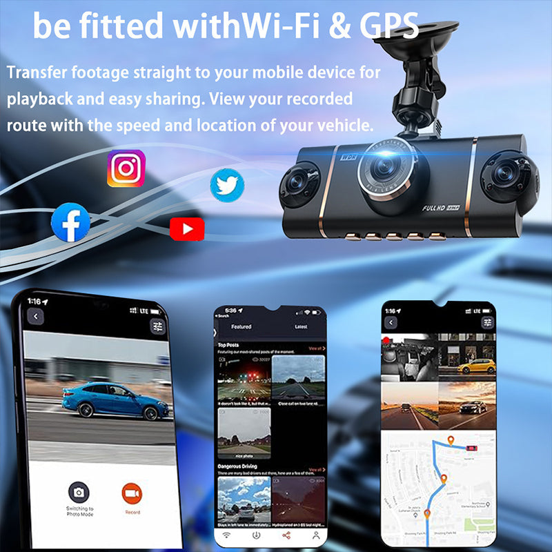 🔥2026: Börja med den perfekta översikten!🔥4-kanals HD-dashcam med inspelning fram och bak
