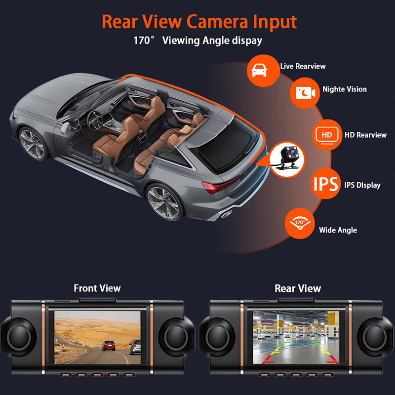 🔥2026: Börja med den perfekta översikten!🔥4-kanals HD-dashcam med inspelning fram och bak