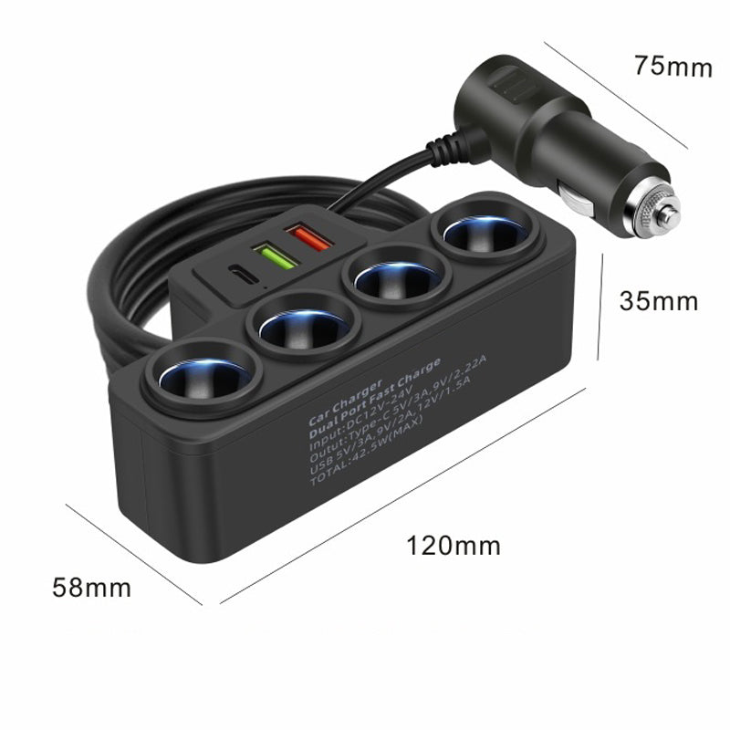 ⏰ Endast nu 50% rabatt!🔥Heta erbjudanden – 7-i-1 cigarettändaradapter – 120 W effekt!⚡