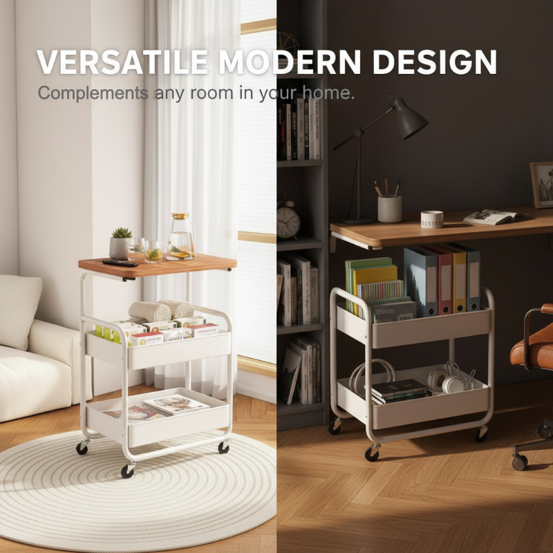 Mobil multifunktionell vagn med förvaring – Förvaringsvagn med flera nivåer för hushållsartiklar och snacks 🛒🏠