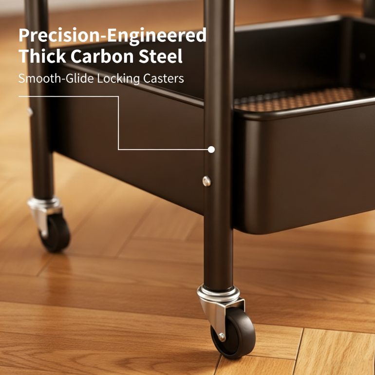 Mobil multifunktionell vagn med förvaring – Förvaringsvagn med flera nivåer för hushållsartiklar och snacks 🛒🏠