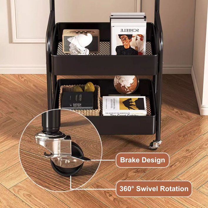 Mobil multifunktionell vagn med förvaring – Förvaringsvagn med flera nivåer för hushållsartiklar och snacks 🛒🏠