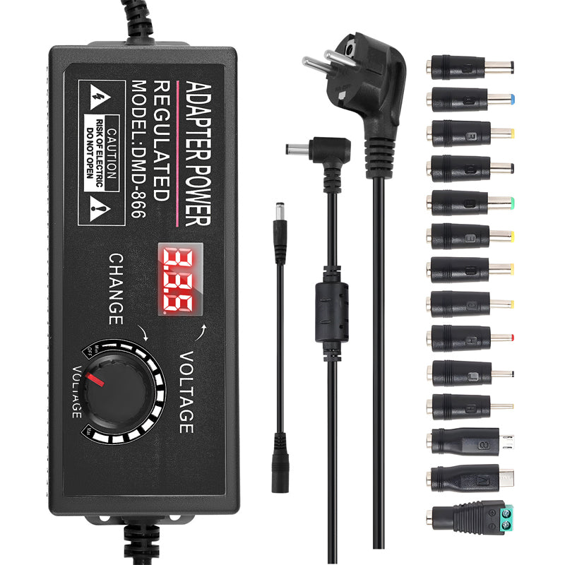 Justerbar 3V-24V 3A universell AC/DC-nätadapter