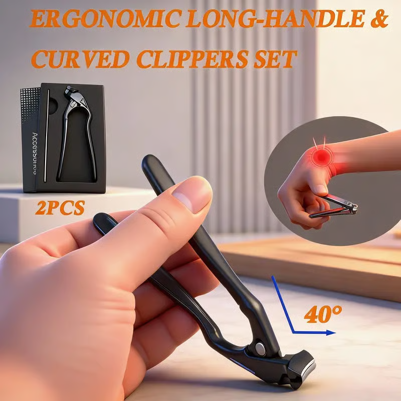 📢📢50 % RABATT!! ⏰ Perfekt böjd design | Nagelklippare i rostfritt stål | Enkelt grepp för äldre ✨