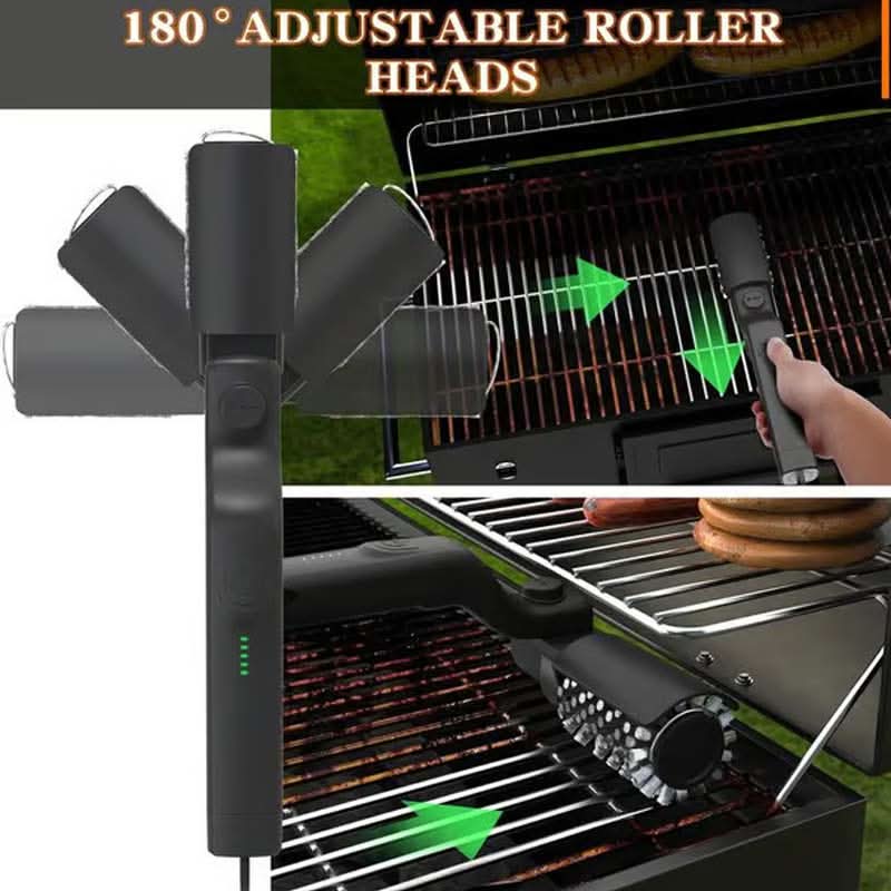🔥 60 % RABATT NU! 🍖 Trådlös elektrisk grillborste – djup rengöring, långt handtag och uppladdningsbar 🔋