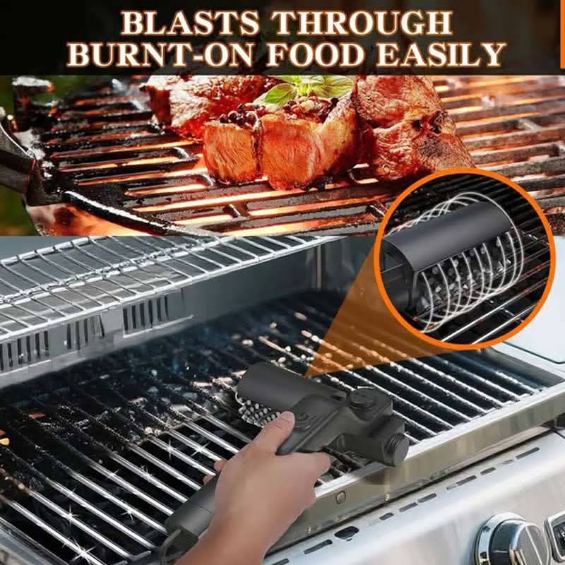 🔥 60 % RABATT NU! 🍖 Trådlös elektrisk grillborste – djup rengöring, långt handtag och uppladdningsbar 🔋