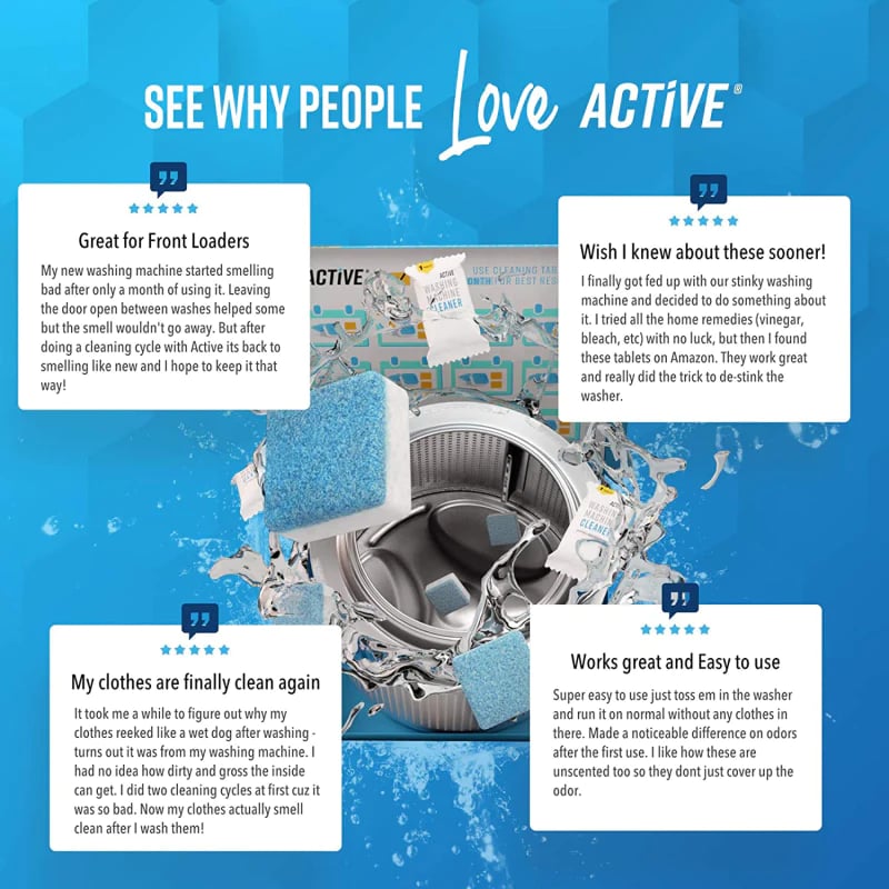Antibakteriell Tvättmaskinsrengöringstablett - Djuprengöring - Dödar 99% Bakterier🔥