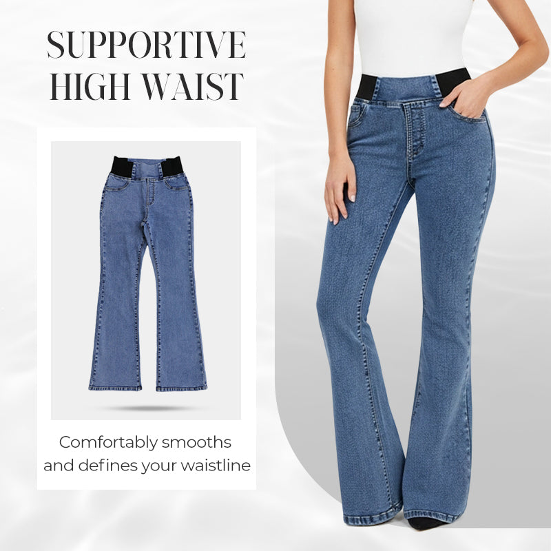 👖✨ 50% RABATT! | Högmidjade Stretchiga Flare-jeans – Slim Fit & Klassisk Flare!