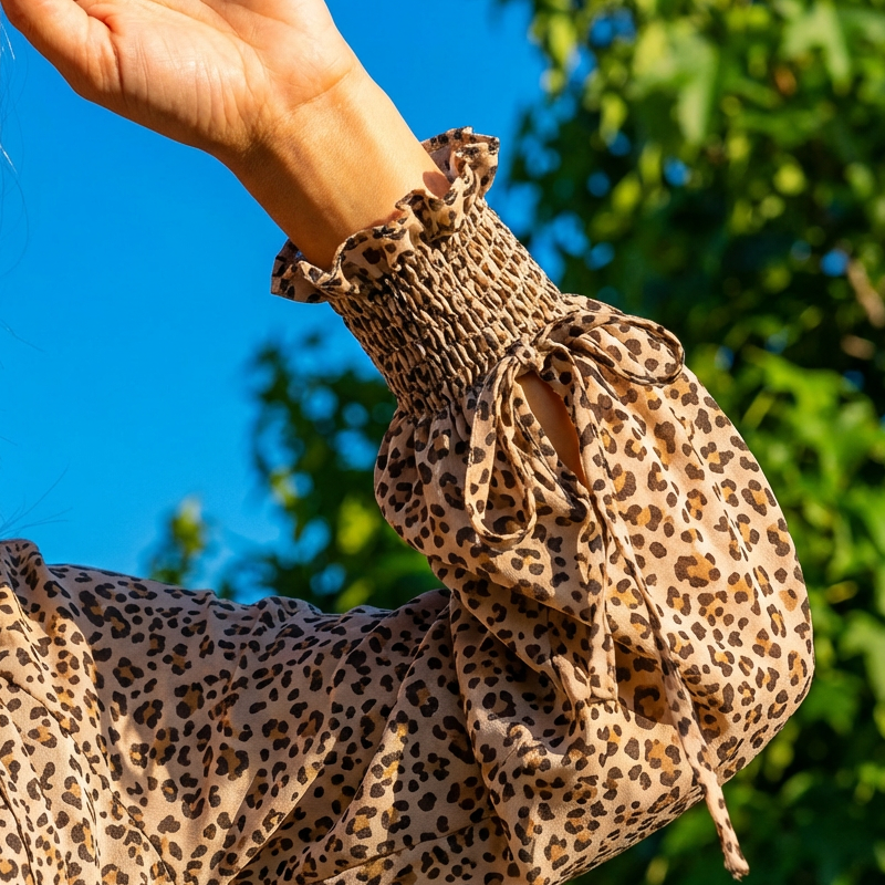 👗 60% RABATT! 💃 Damklänning med V-ringning – LÅNGÄRMAD, VOLANGAD FÅLL och smalt stretchtyg för en elegant look ✨