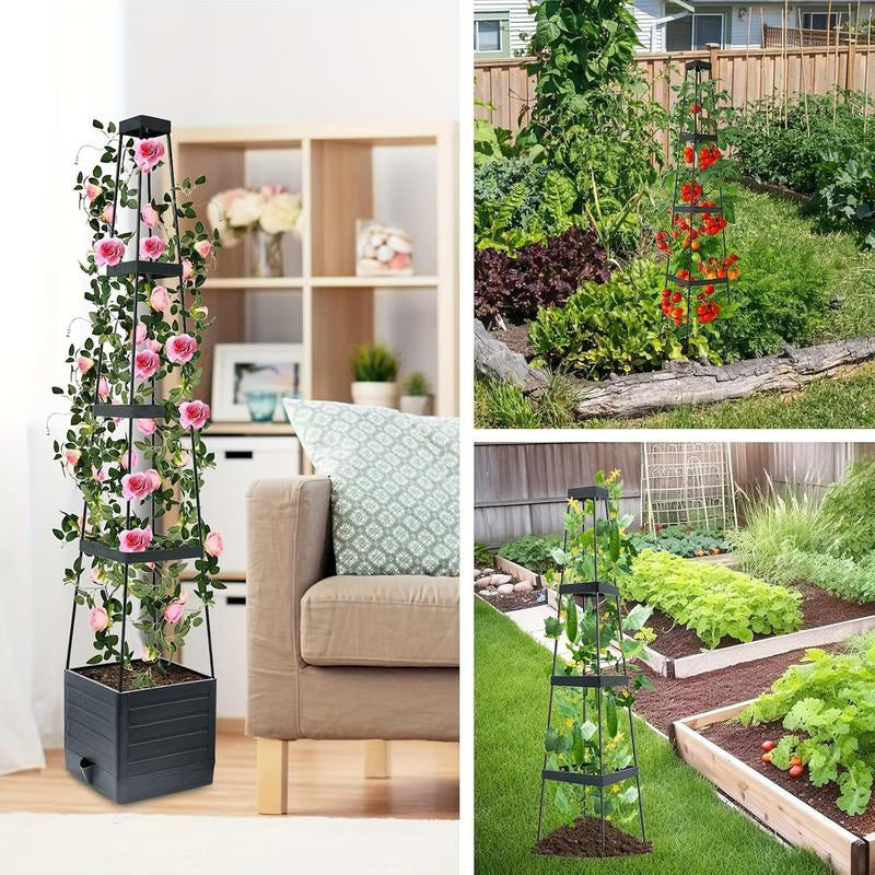 🪴55% RABATT NU☀️Upphöjda blomlådor med spaljé till trädgården💧