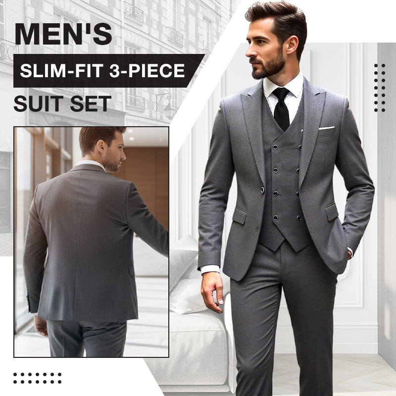 Slim-fit 3-delad kostym för herr