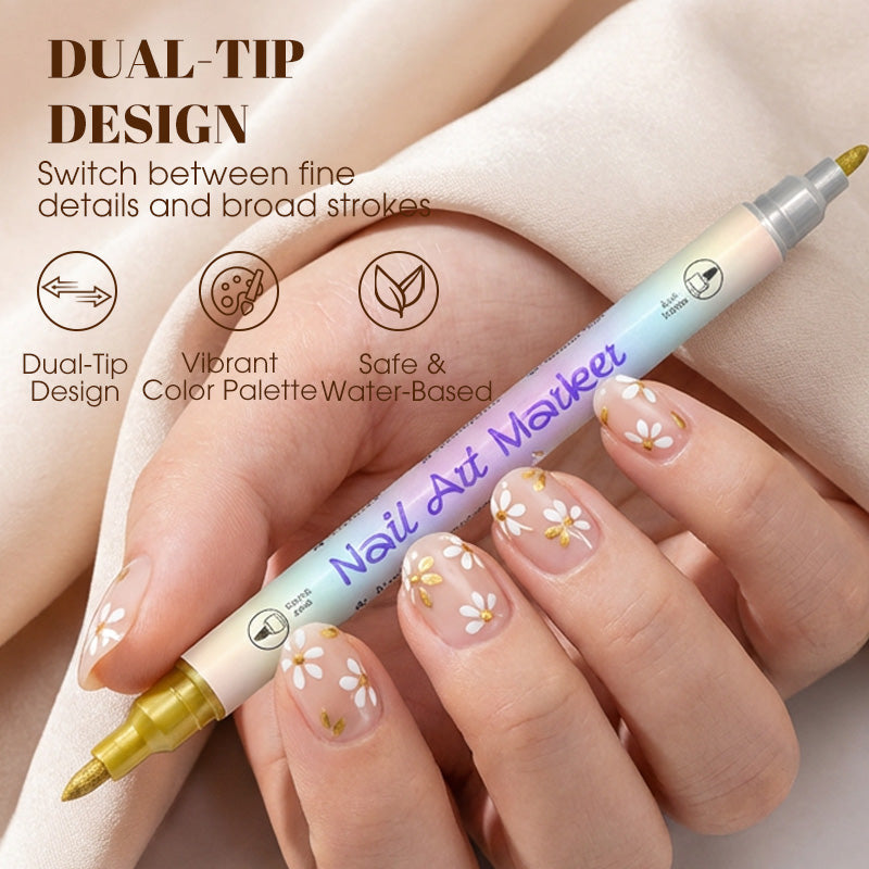 ✨Set med nagelkonstpennor med dubbla spetsar