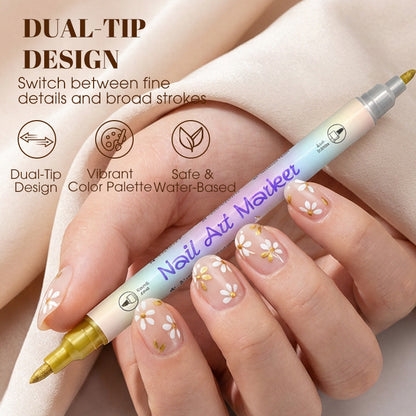 ✨Set med nagelkonstpennor med dubbla spetsar