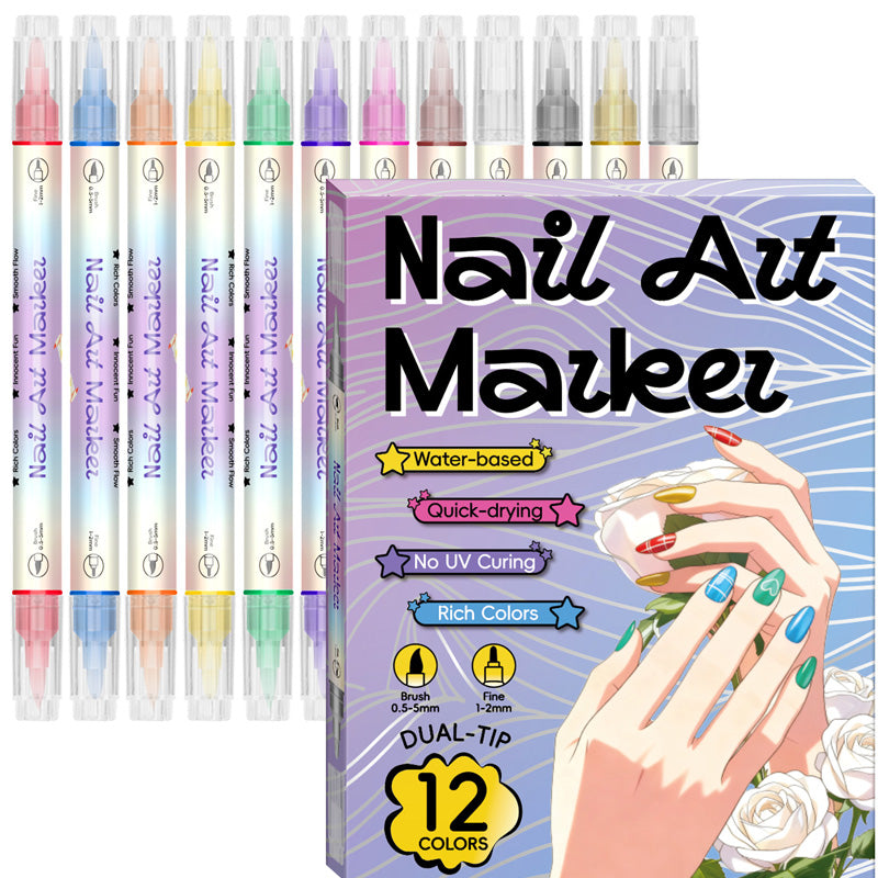 ✨Set med nagelkonstpennor med dubbla spetsar