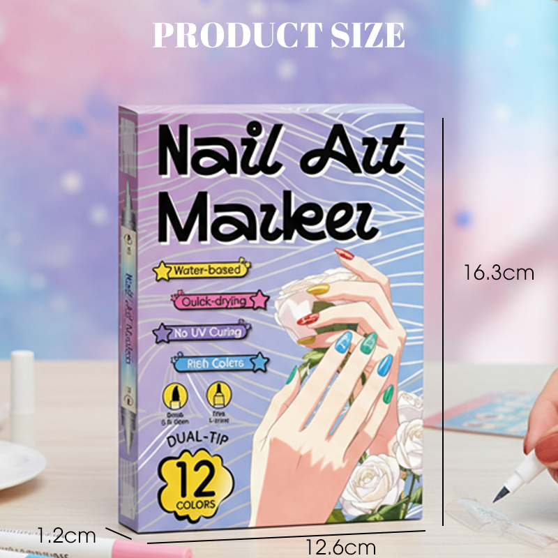✨Set med nagelkonstpennor med dubbla spetsar