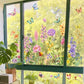 ✨SISTA DAGEN REA 50 % RABATT!💐Färgglad blomsterbukett fönsterdekal🖼️