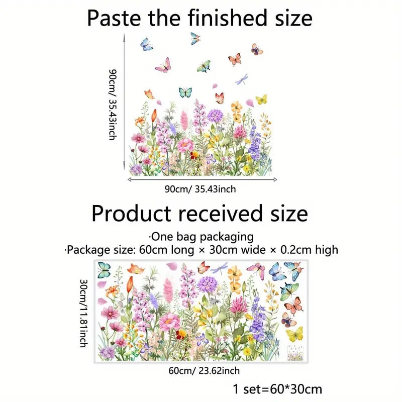 ✨SISTA DAGEN REA 50 % RABATT!💐Färgglad blomsterbukett fönsterdekal🖼️