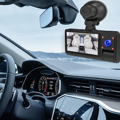 3-kanals Dashcam 1080P med WiFi