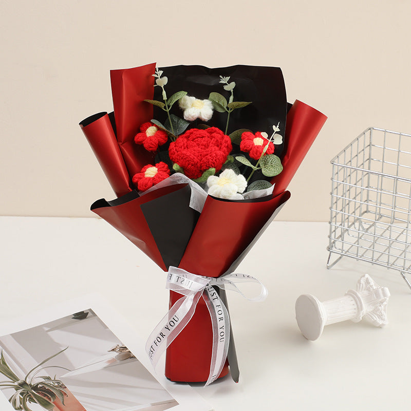 🔥【Mors dag-specialerbjudande!】🔥Handgjord delikat virkad blomsterbukett