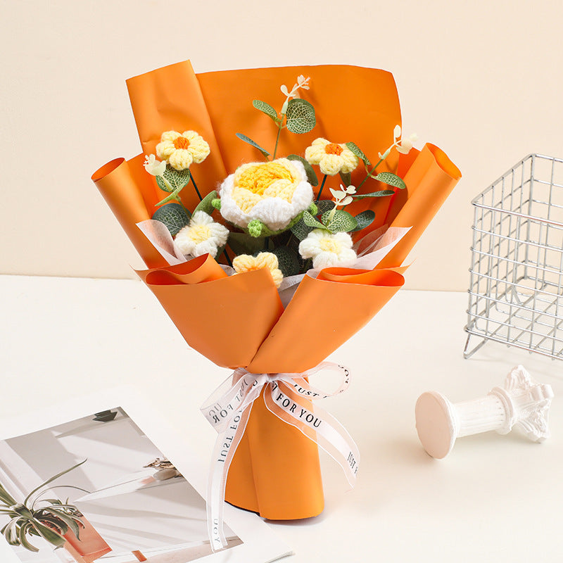 🔥【Mors dag-specialerbjudande!】🔥Handgjord delikat virkad blomsterbukett