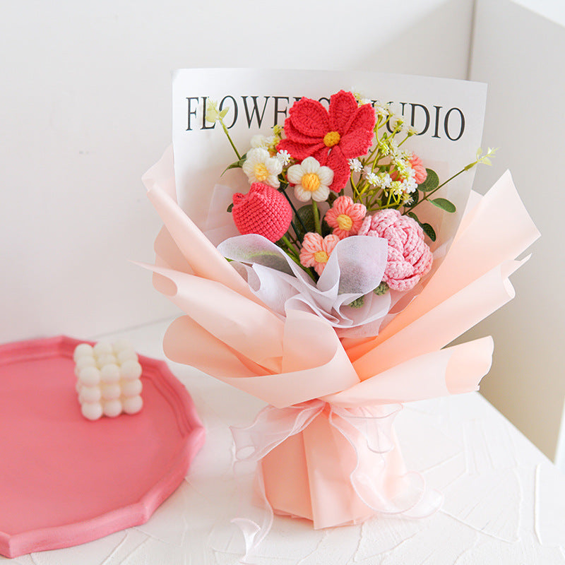 🔥【Mors dag-specialerbjudande!】🔥Handgjord delikat virkad blomsterbukett