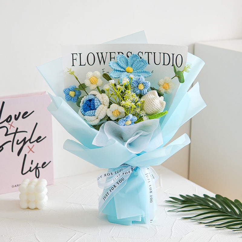 🔥【Mors dag-specialerbjudande!】🔥Handgjord delikat virkad blomsterbukett