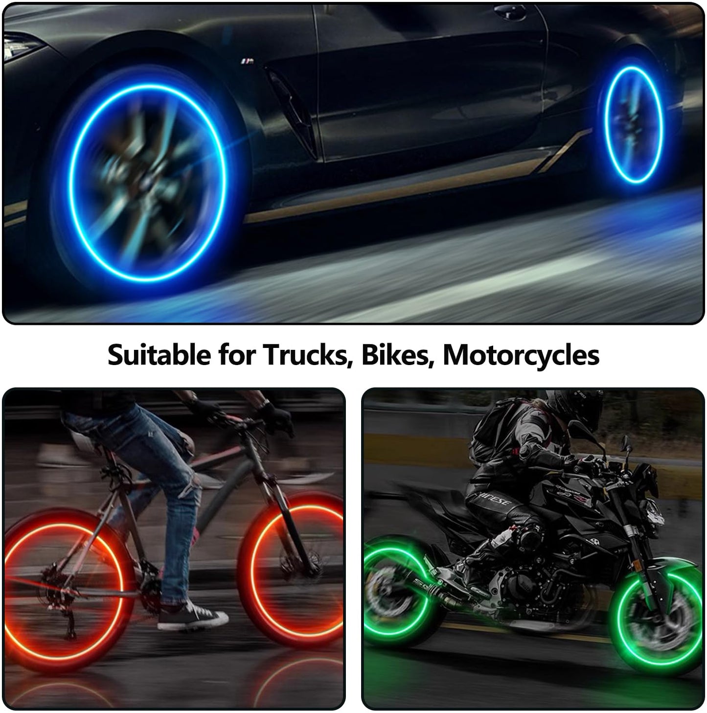 💚KÖP 2 FÅ 2 GRATIS💚Luminösa Night Rider ventilkåpor