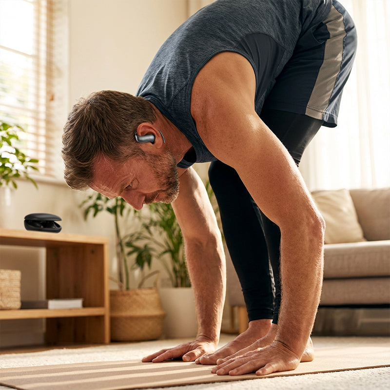 🎁2026 års nyheter – 50 % rabatt💥Bluetooth 6.0-öronsnäckor – ultralätta på bara 4,2 g, känns knappt alls. 48 timmars speltid, IPX5-svettskyddade. Perfekta för löpning och vardagslyssnande. ⚡✨