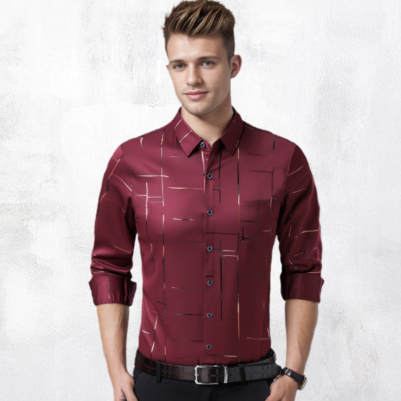👔✨ 50% RABATT! | Strykfri Långärmad Skjorta för Män – Skrynkelfri, Premiumskärning & Bekväm!