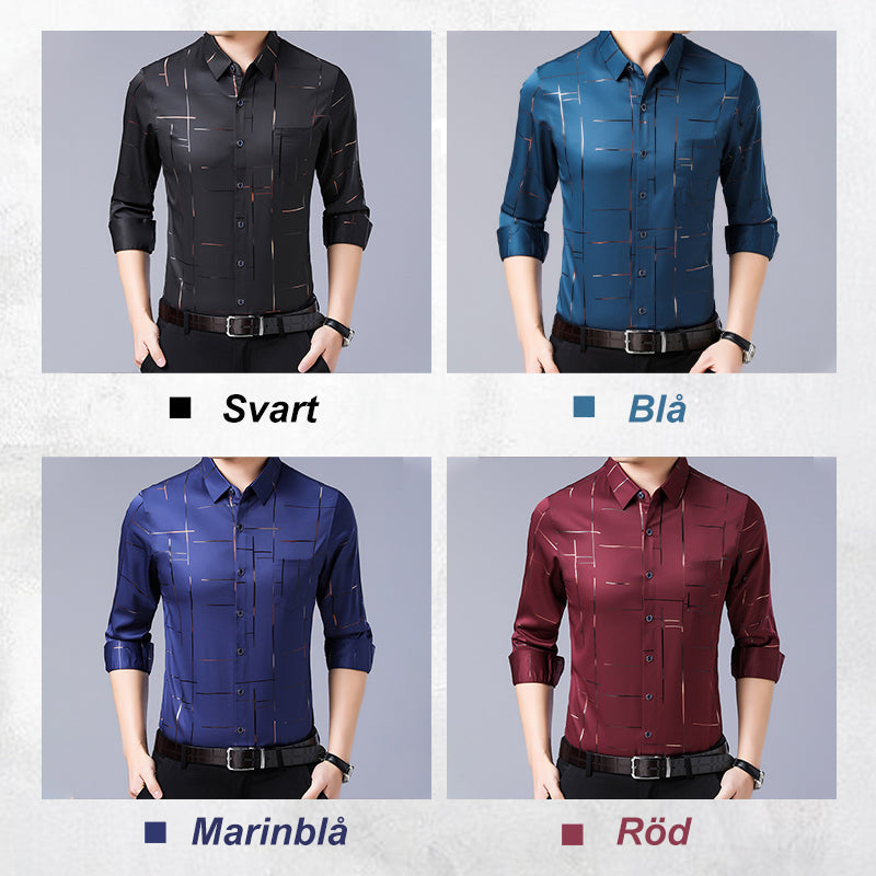 👔✨ 50% RABATT! | Strykfri Långärmad Skjorta för Män – Skrynkelfri, Premiumskärning & Bekväm!