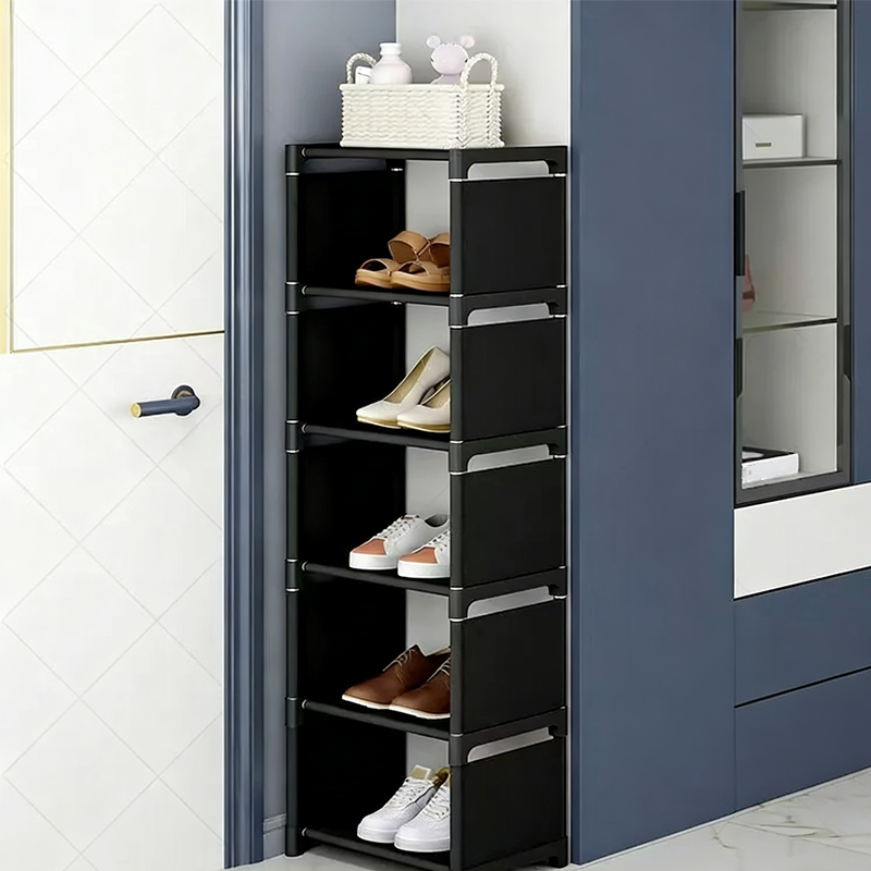 👠 50% RABATT! 🚪 Vertikal Shoe Rack för Ingång – Utrymmesbesparande, Stabil Metallram & Enkel Montering 👟