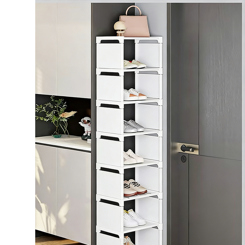 👠 50% RABATT! 🚪 Vertikal Shoe Rack för Ingång – Utrymmesbesparande, Stabil Metallram & Enkel Montering 👟