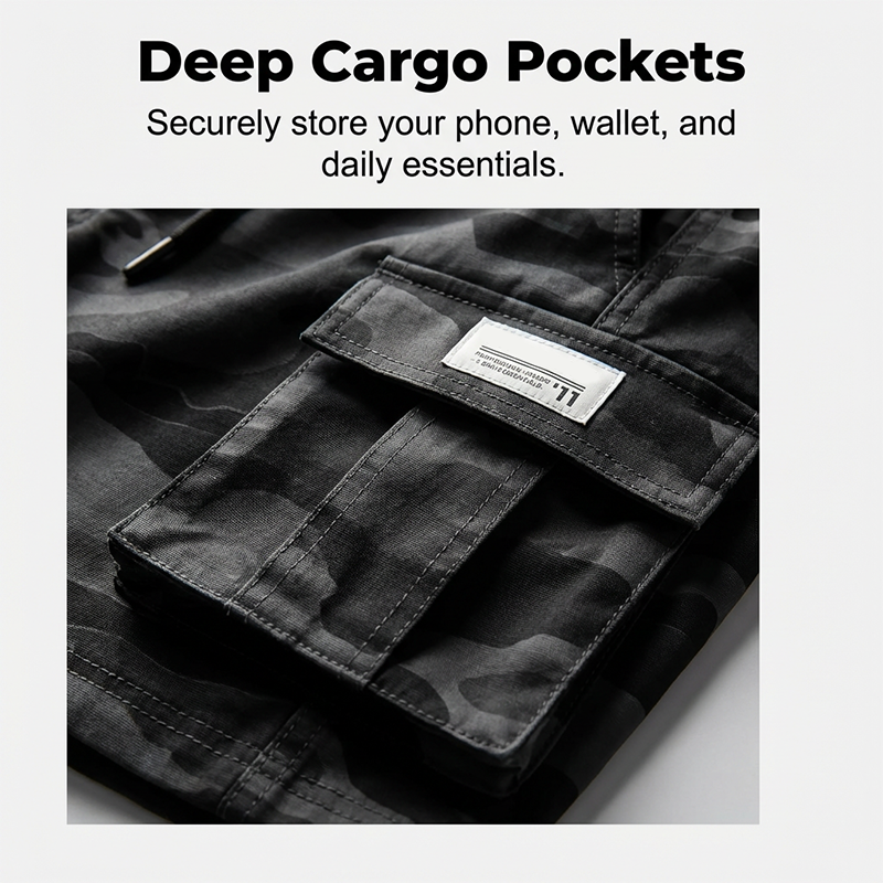 🩳 50% RABATT NU! 🌿 Herr taktiska cargo shorts – Flera fickor & lös passform – Camo streetwear, slitstarka & perfekta för utomhusäventyr eller lediga sommardagar 💪