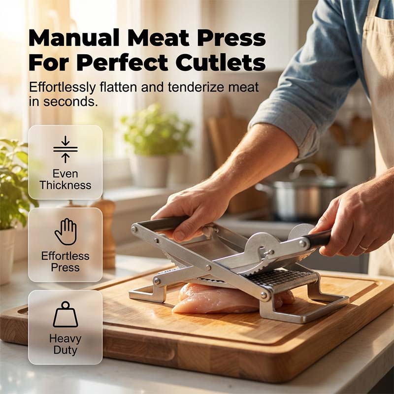 Köttplattare i metall – saxliknande konstruktion för enkel pressning 🥩🔧